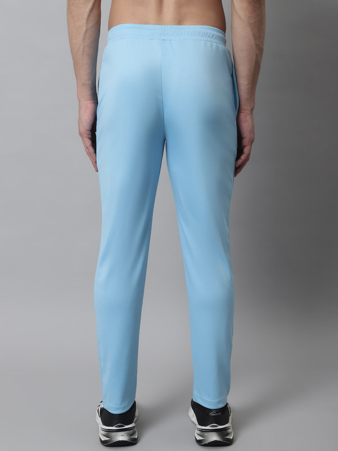 Jainish Men's Sky Blue Solid Streachable Lycra Trackpants 
