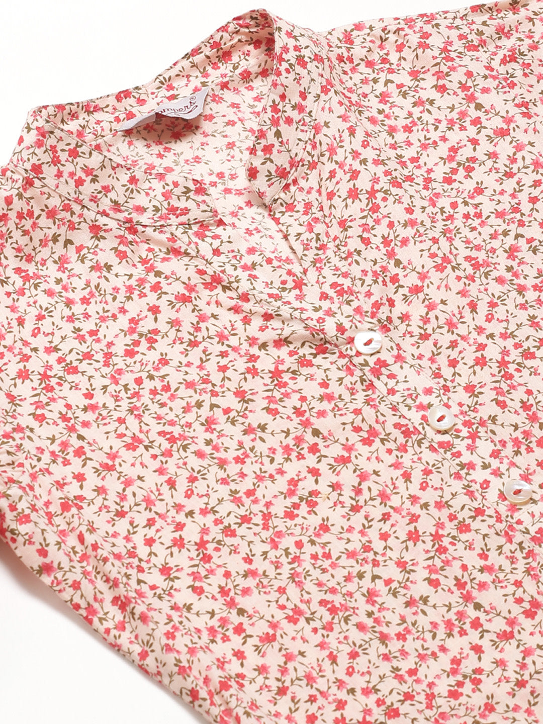 Jompers Women Pink Floral Printed Kurta with Palazzos