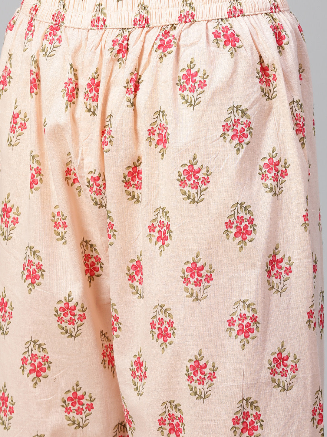 Jompers Women Pink Floral Printed Kurta with Palazzos