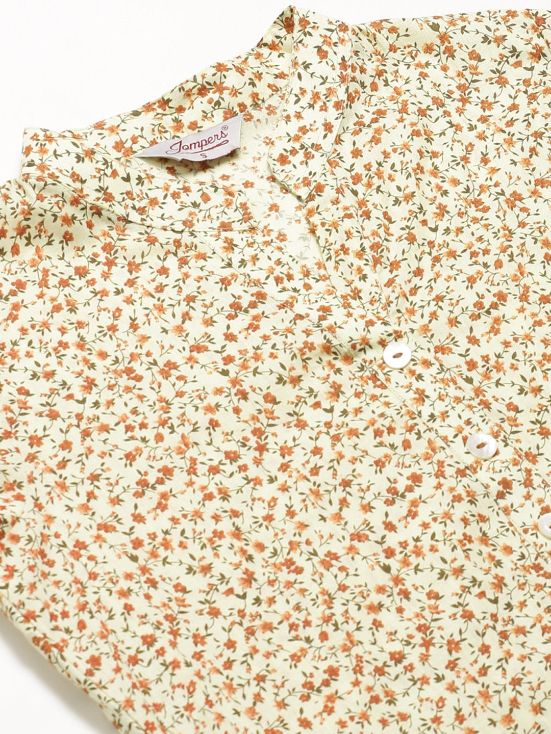 Jompers Women Yellow Floral Printed Kurta with Palazzos
