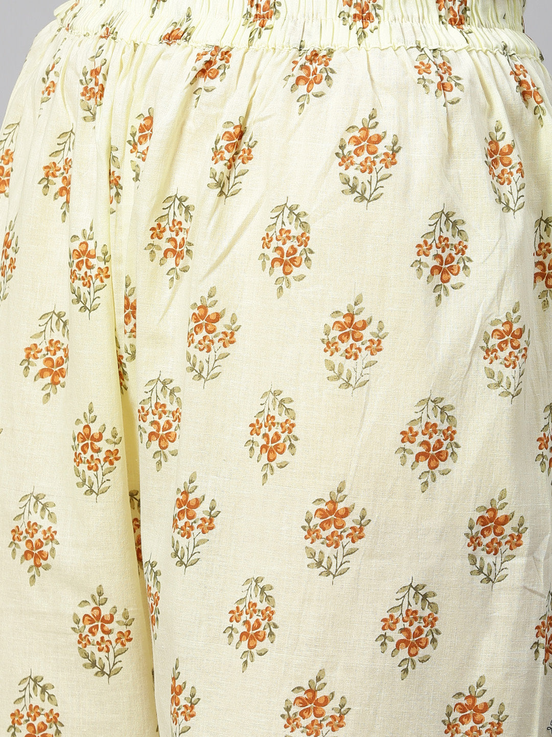 Jompers Women Yellow Floral Printed Kurta with Palazzos