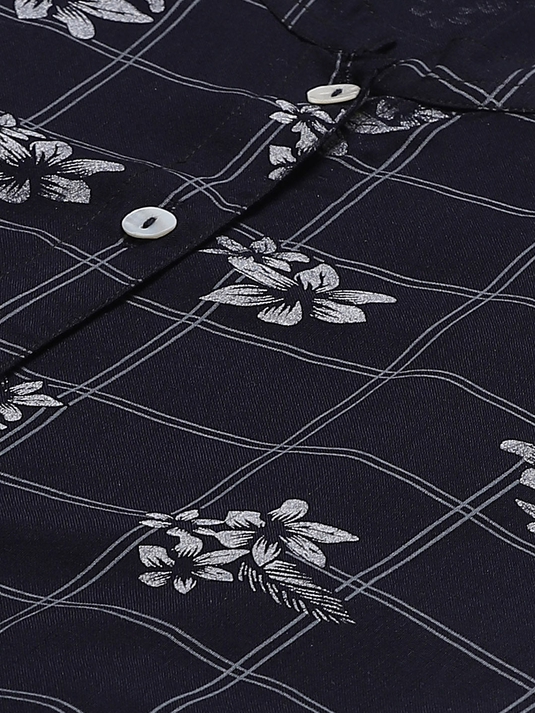 Jompers Women Black & White Floral Printed Kurta with Palazzos