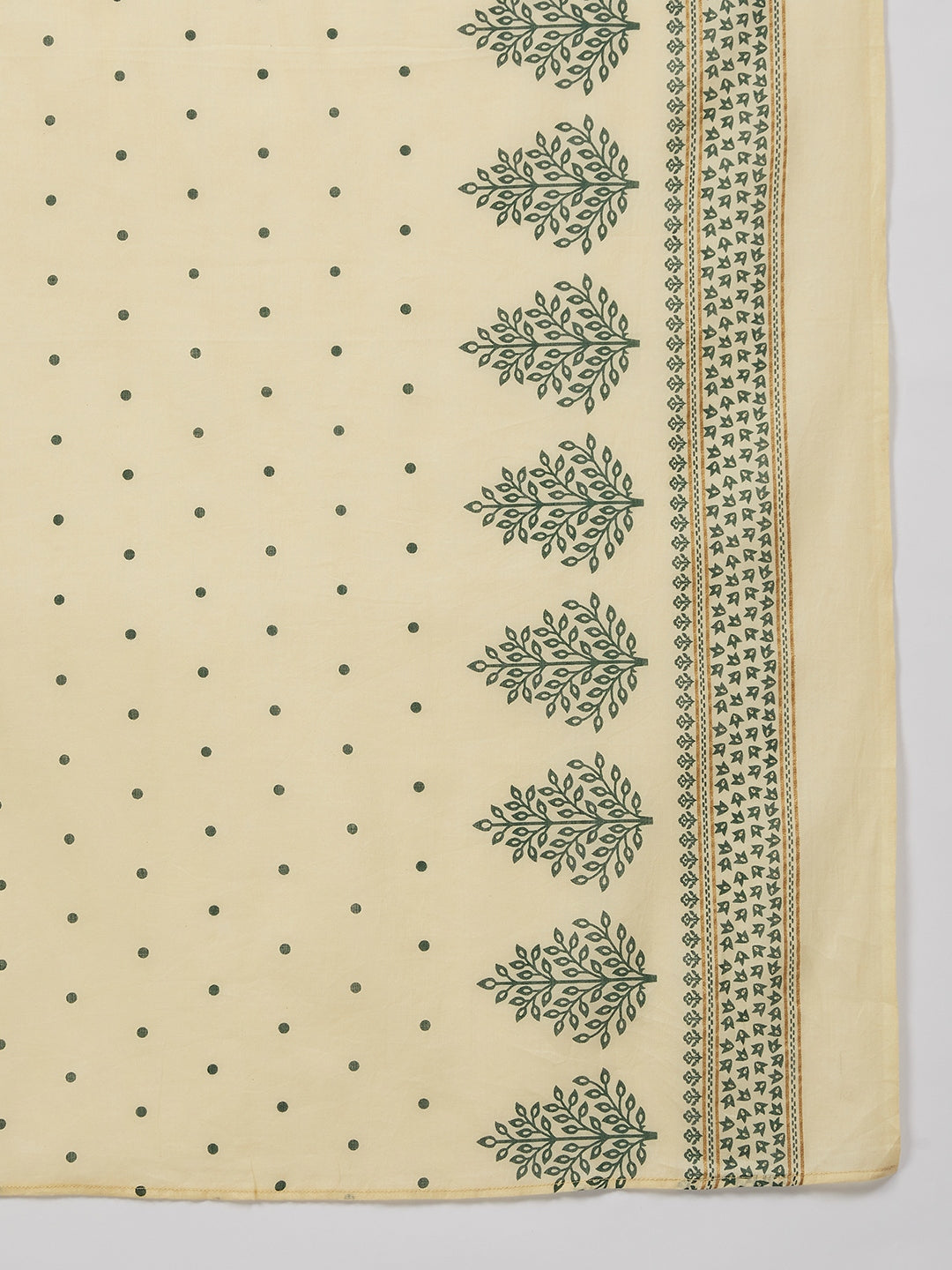 Jompers Women Green & Golden Printed Kurta with Palazzos & Dupatta