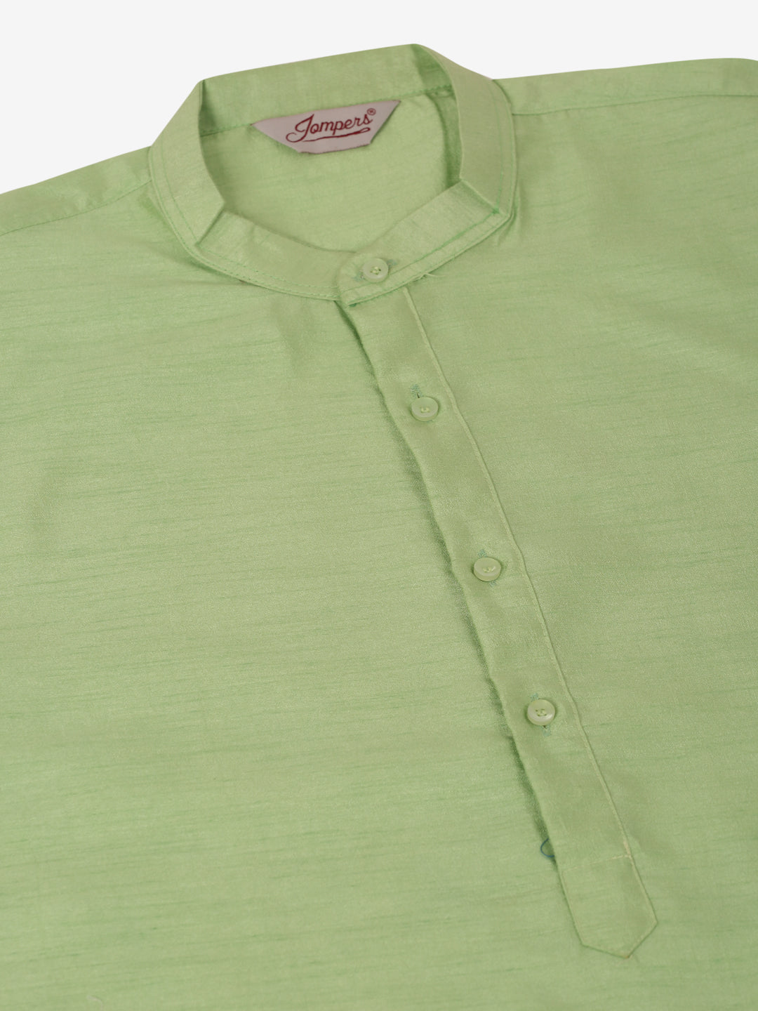 Jompers Men's Woven Design Nehru Jacket and Kurta Pyjama Set - Pista