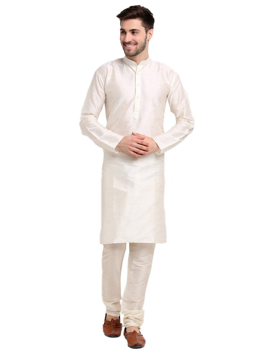Jompers Men's Embroidered Nehru Jacket & Kurta Pyjama ( Mustard )