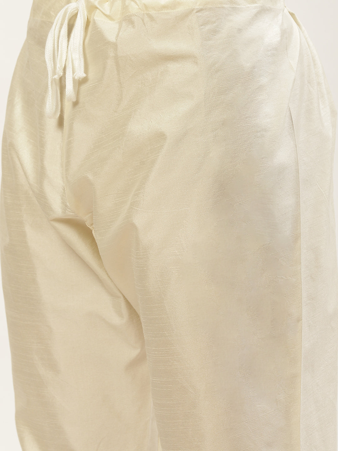 Jompers Men's Embroidered Nehru Jacket & Kurta Pyjama ( Peach )