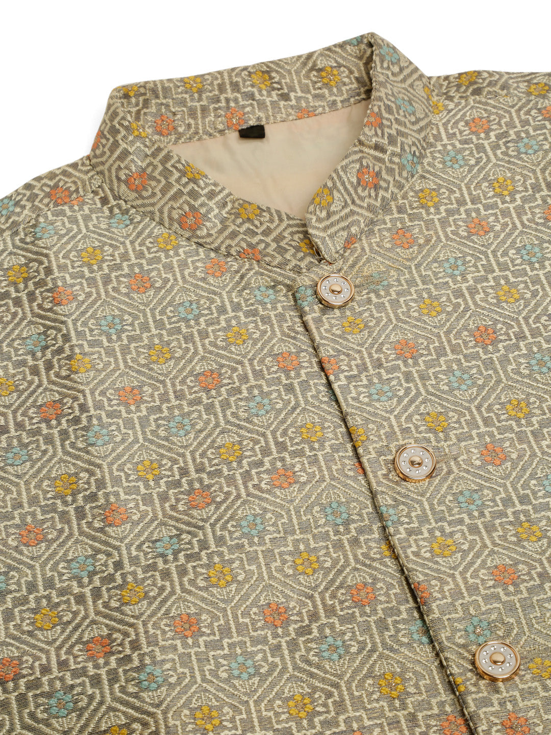 Jompers Men's Solid Kurta Pyjama With Nehru Jacket - Grey