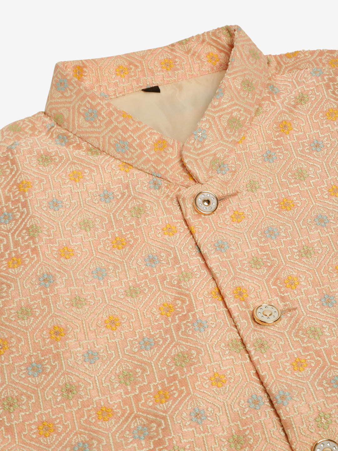 Jompers Men's Solid Kurta Pyjama With Nehru Jacket - Pink