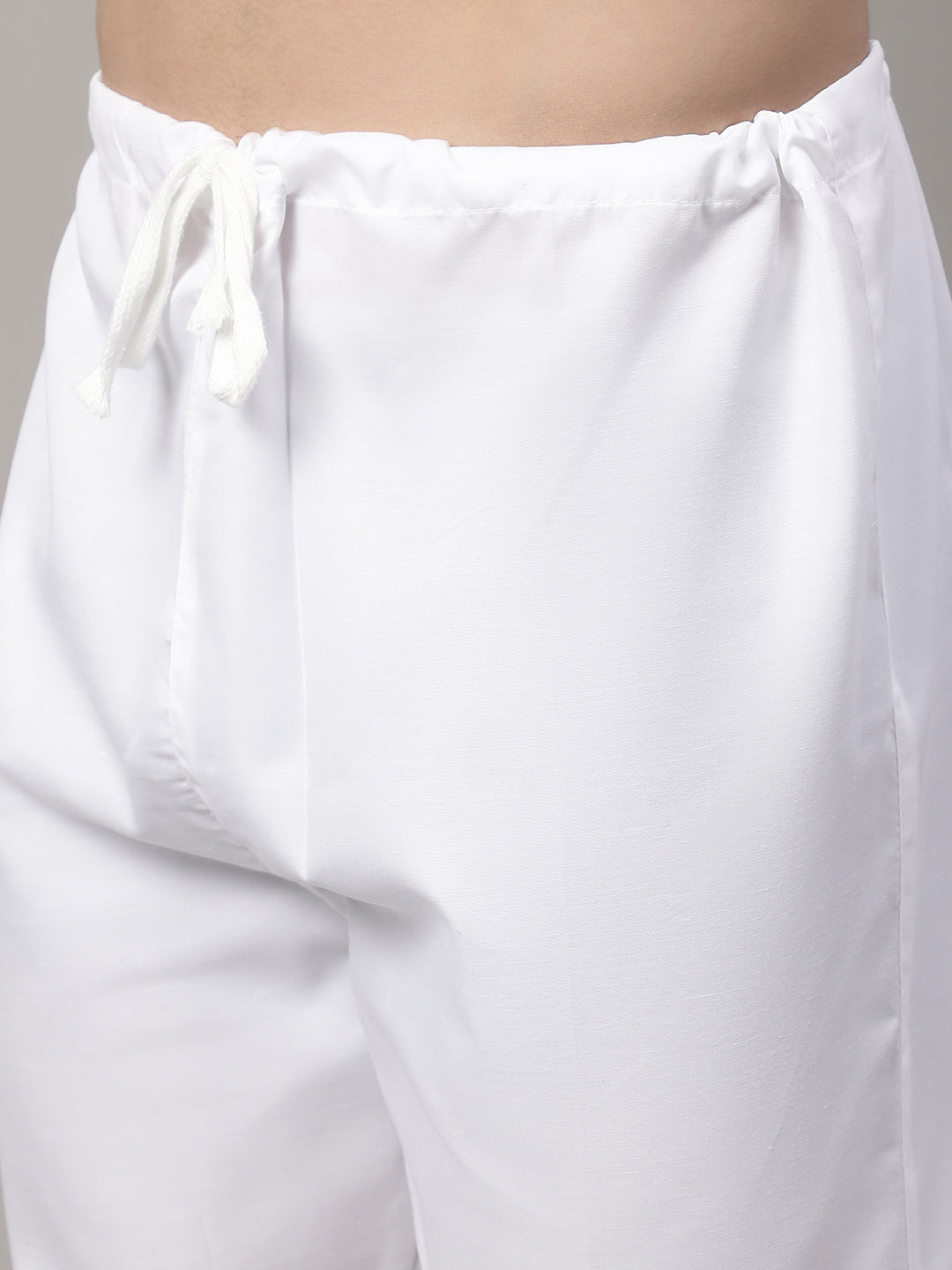 Jompers Men's off-White Solid Kurta Pyjama with Golden Woven Design Nehru Jacket