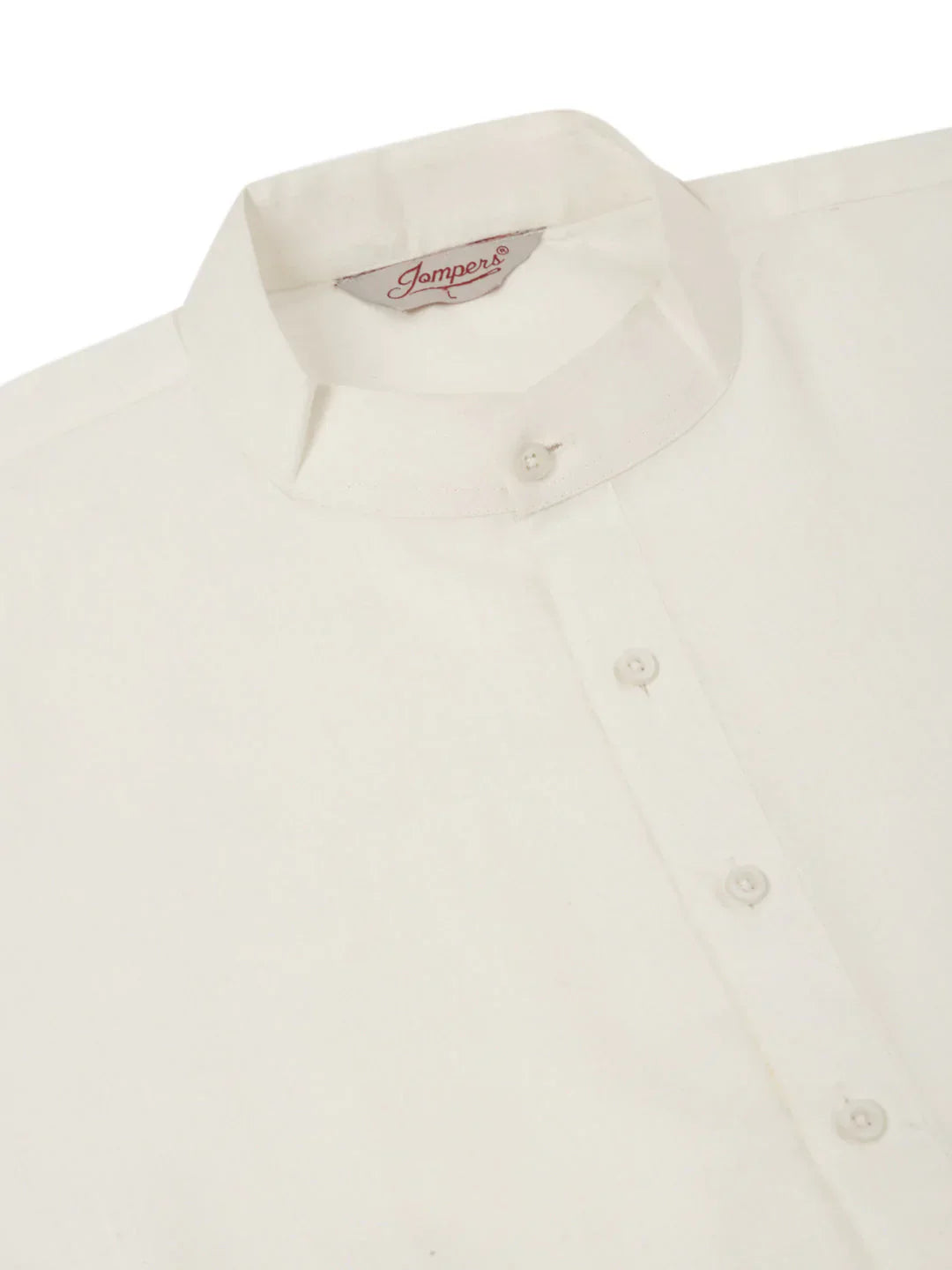 Jompers Men's White Cotton Blend Kurta with Pyjamas & Orange Embroidered Nehru Jacket