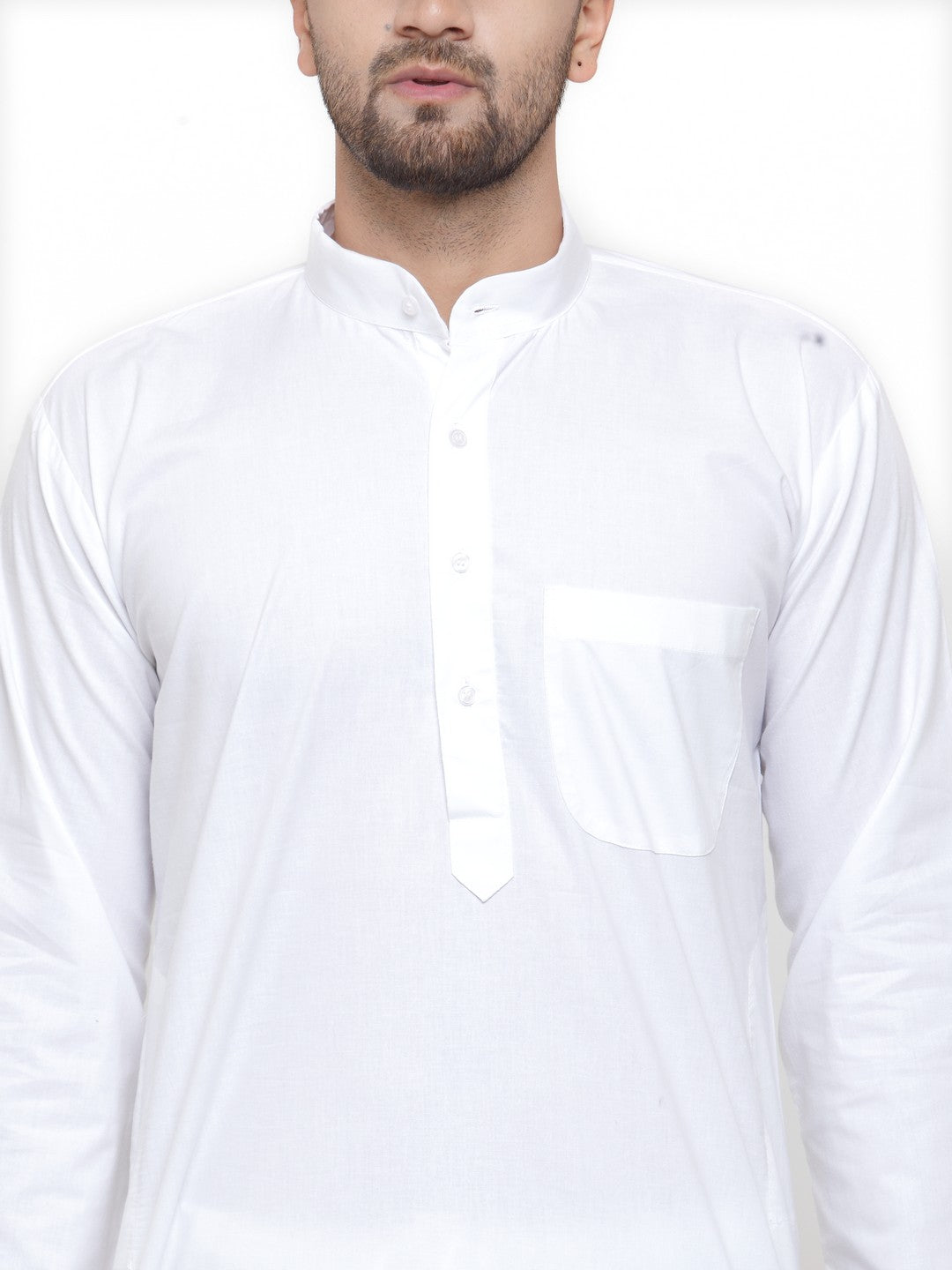 Jompers Men White Solid Kurta with Pyjamas 