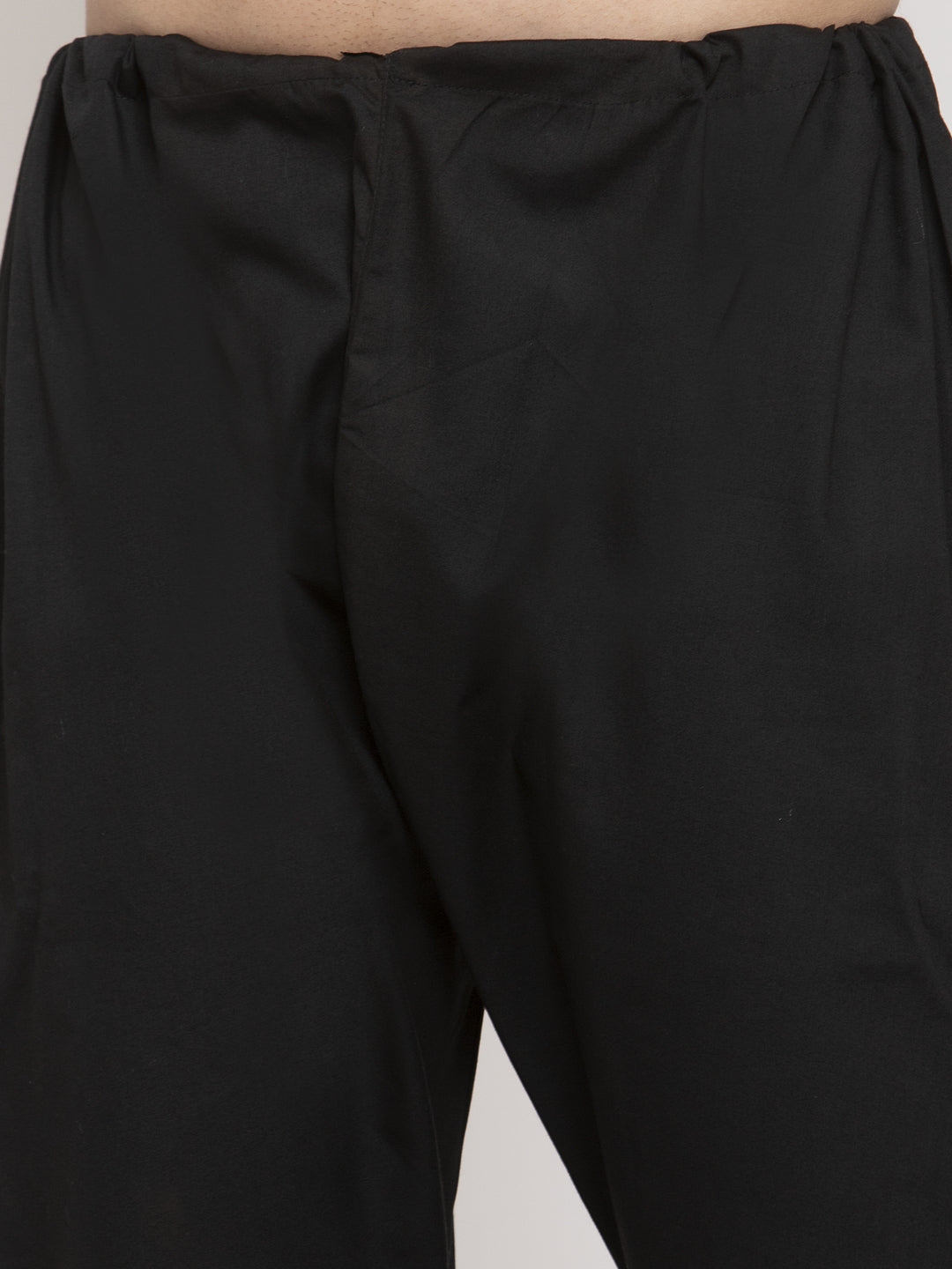Jompers Men Black Chikan Kurta with Churidar 