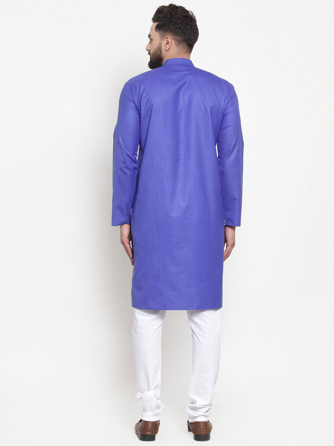 Jompers Men Royal-Blue Solid Kurta Only