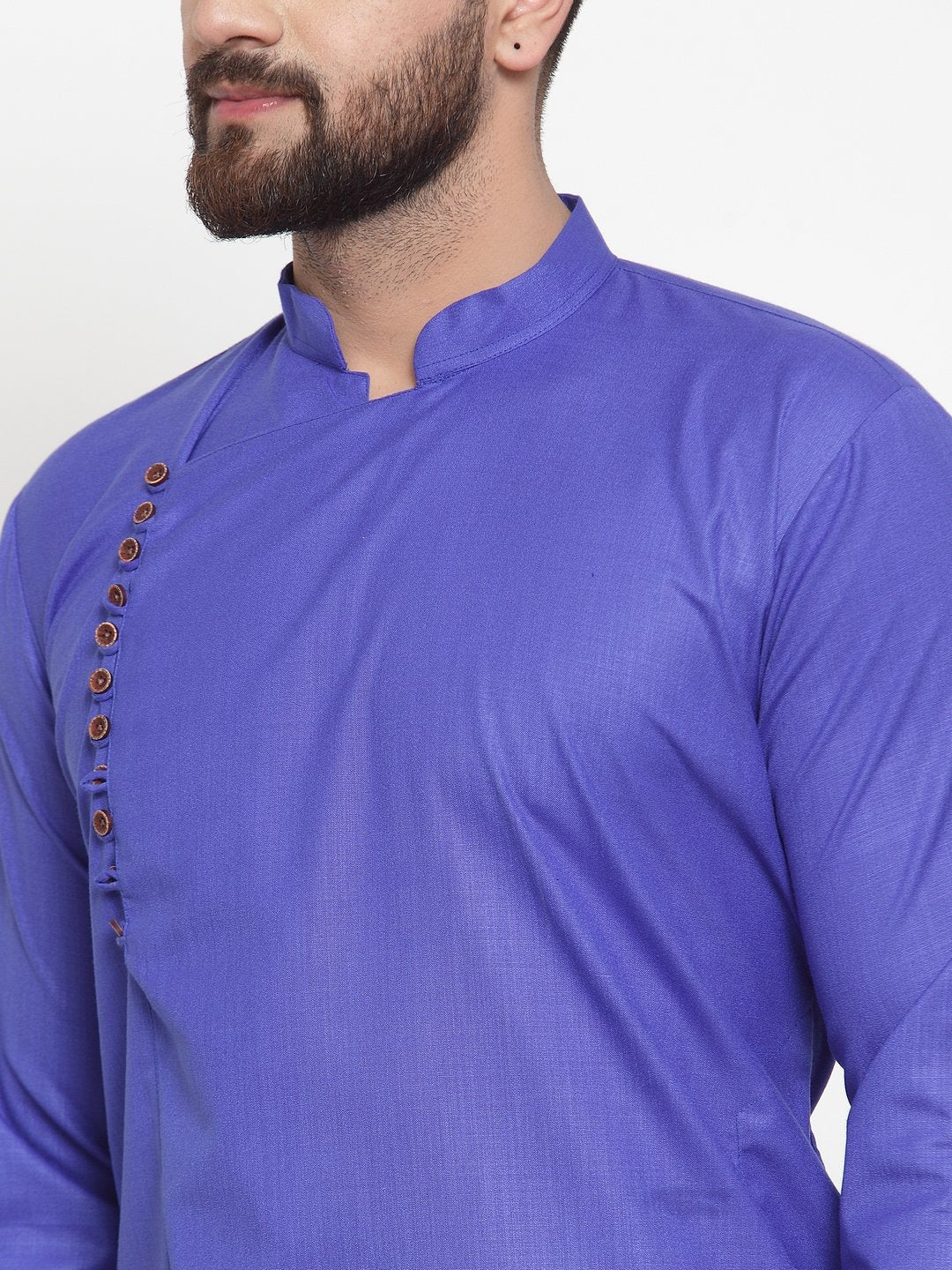 Jompers Men Royal-Blue Solid Kurta with Churidar