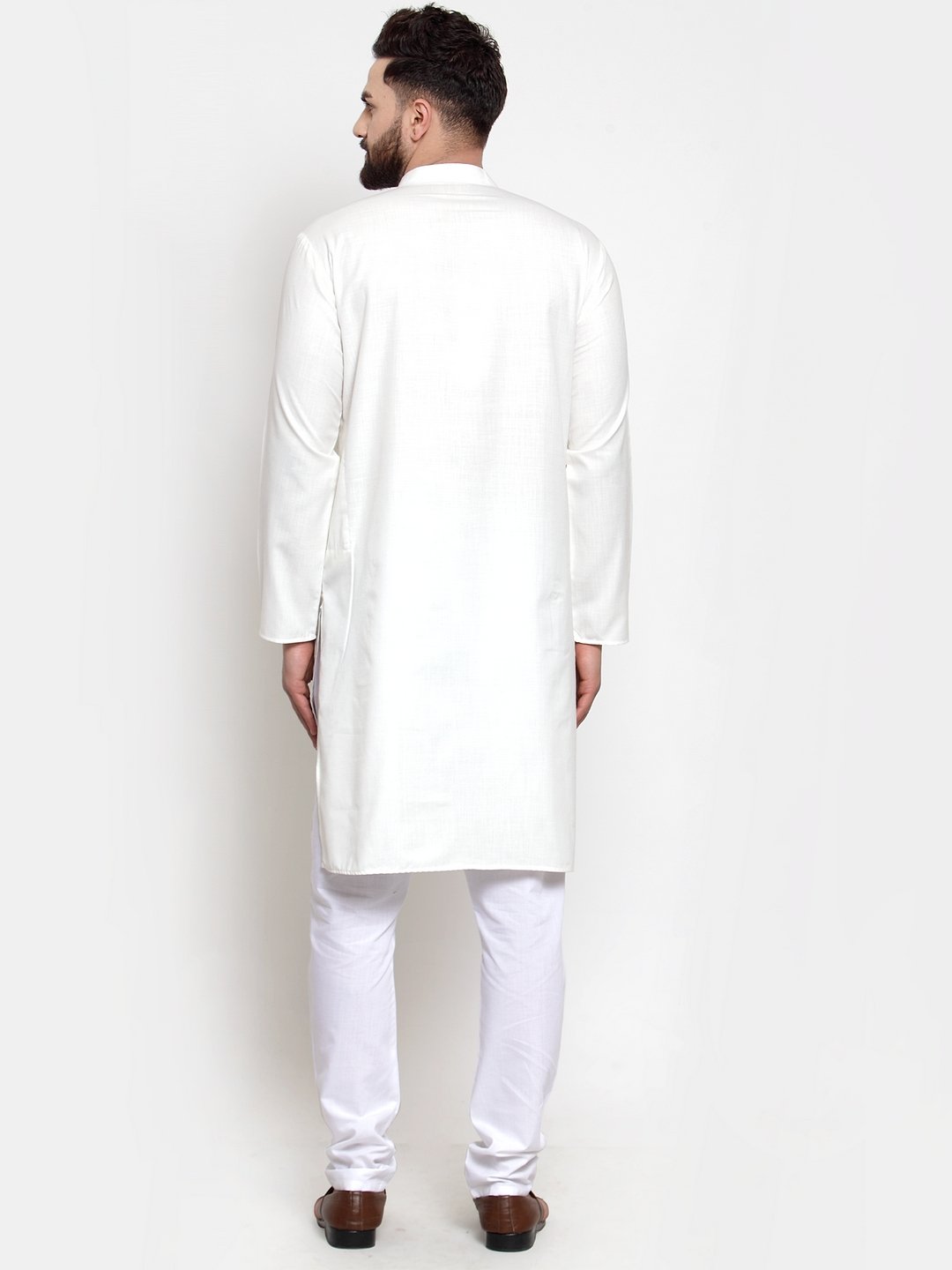 Jompers Men's White Solid Kurta Only