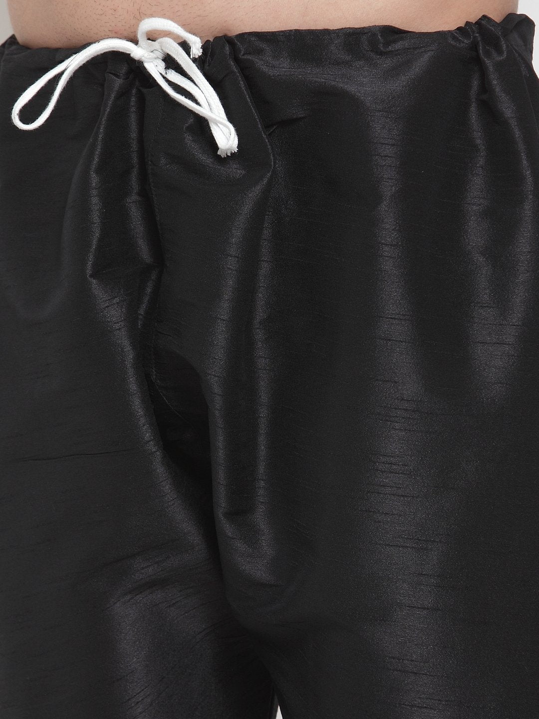 Jompers Men's Black Solid Kurta with Churidar