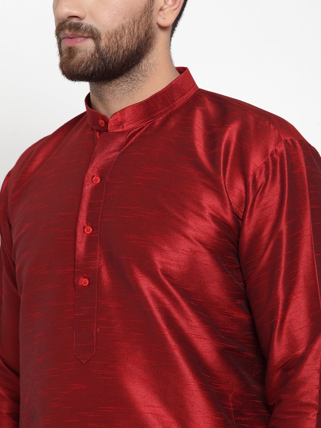 Jompers Men Maroon Solid Kurta with Churidar
