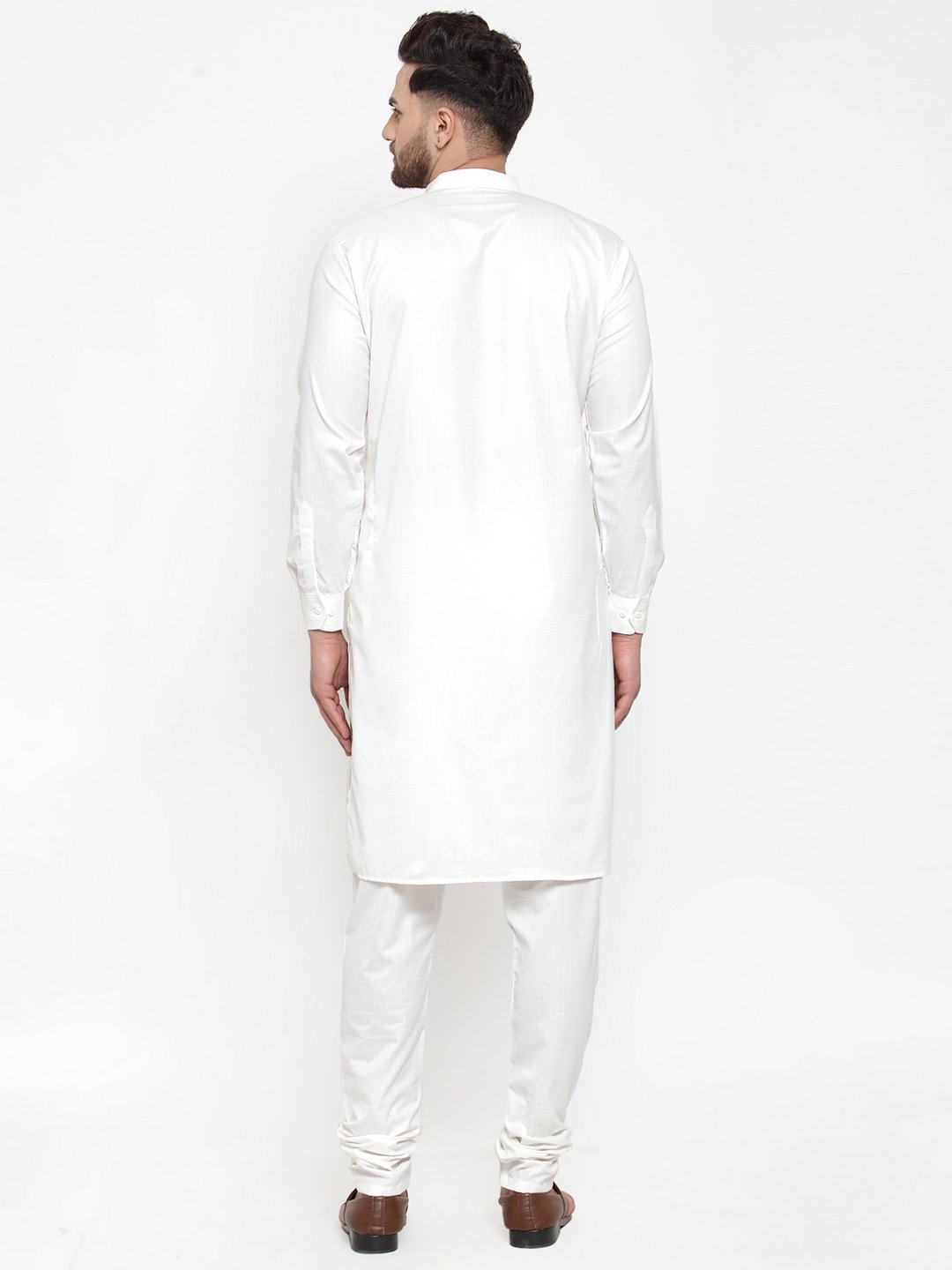 Jompers Men White Solid Kurta Only 
