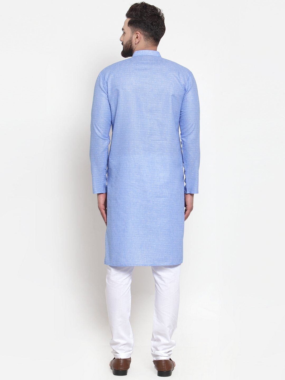 Jompers Men Blue Self-design Kurta Only