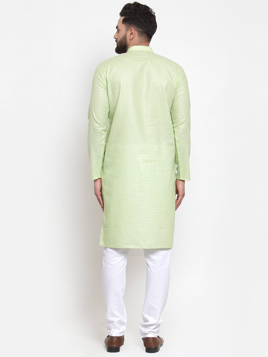 Jompers Men Green Self-design Kurta with Churidar