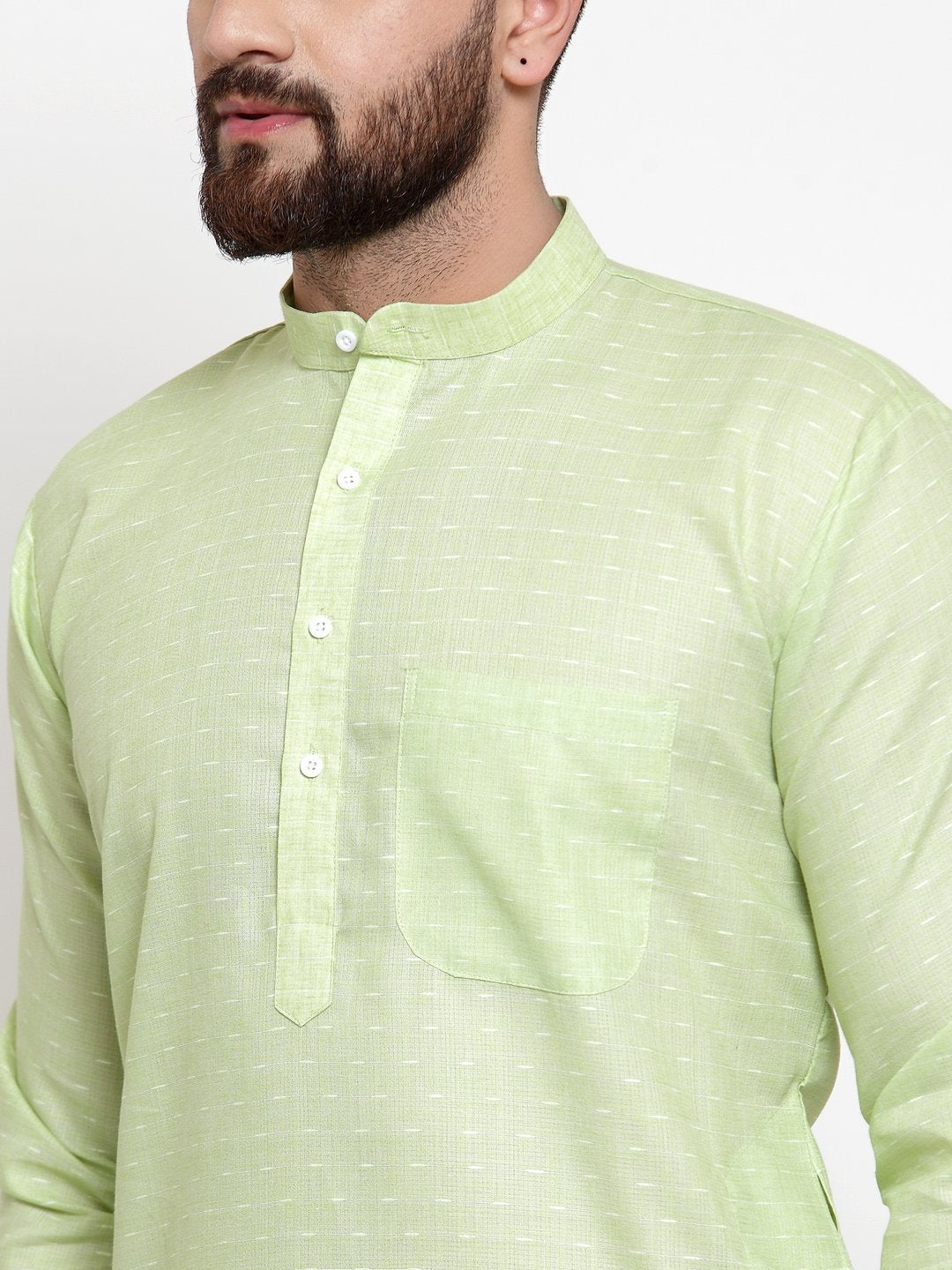 Jompers Men's Green Self-design Kurta Only
