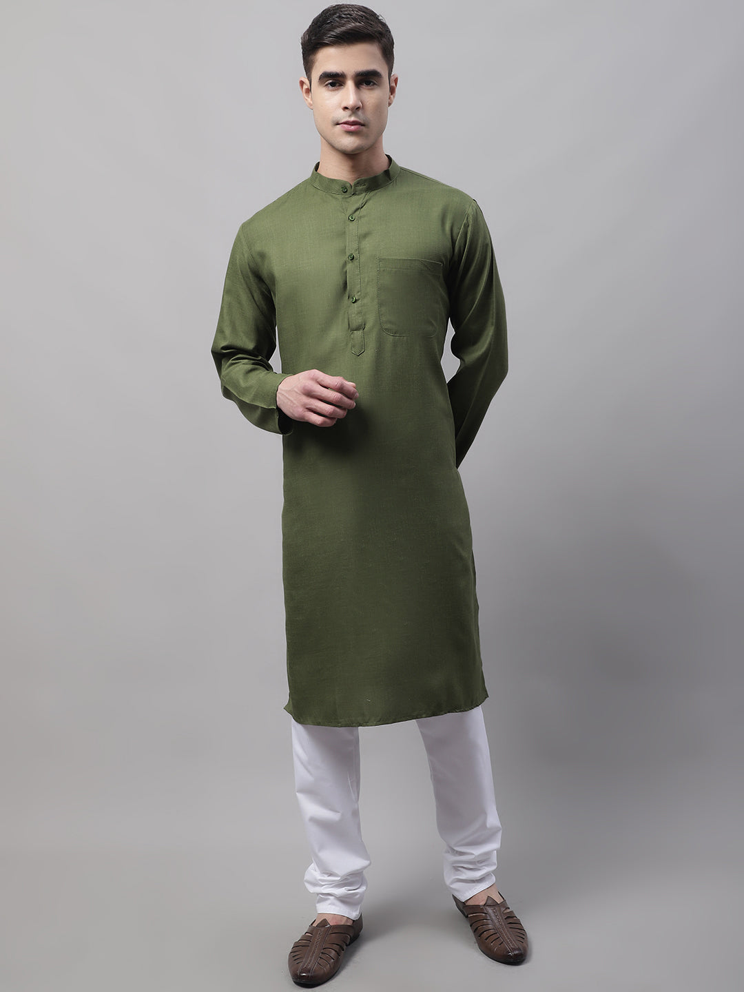 Jompers Men's Cotton Solid Kurta Payjama Sets
