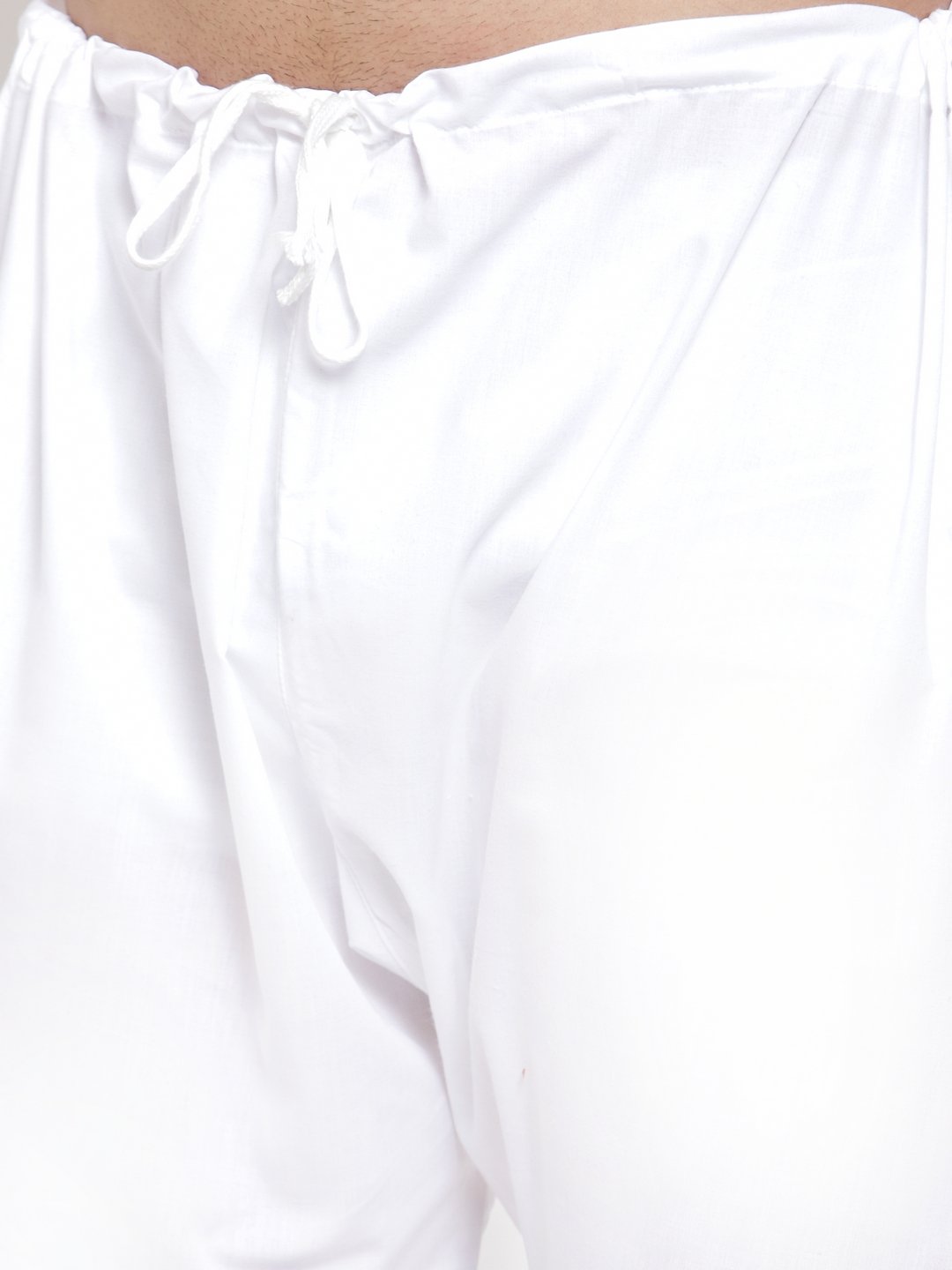 Jompers Men Peach & White Embroidered Kurta with Churidar