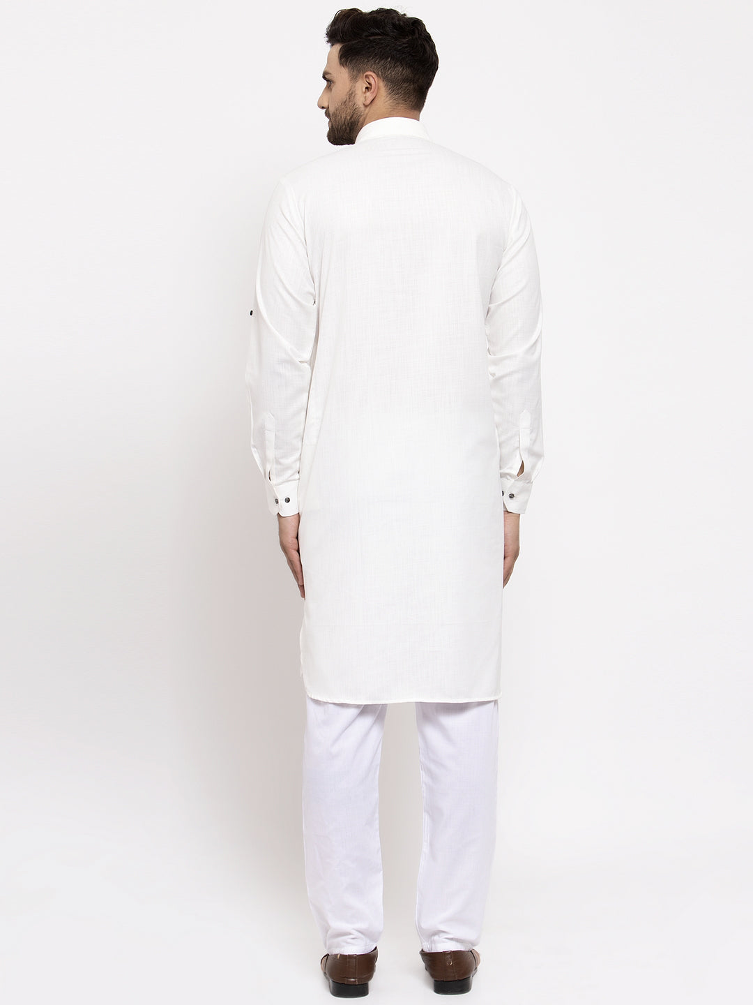 Jompers Men Off-White Solid Kurta with Pyjamas