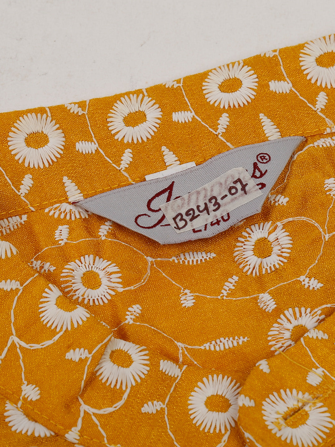 Jompers Men's Mustard Embroidered Kurta with Pyjamas