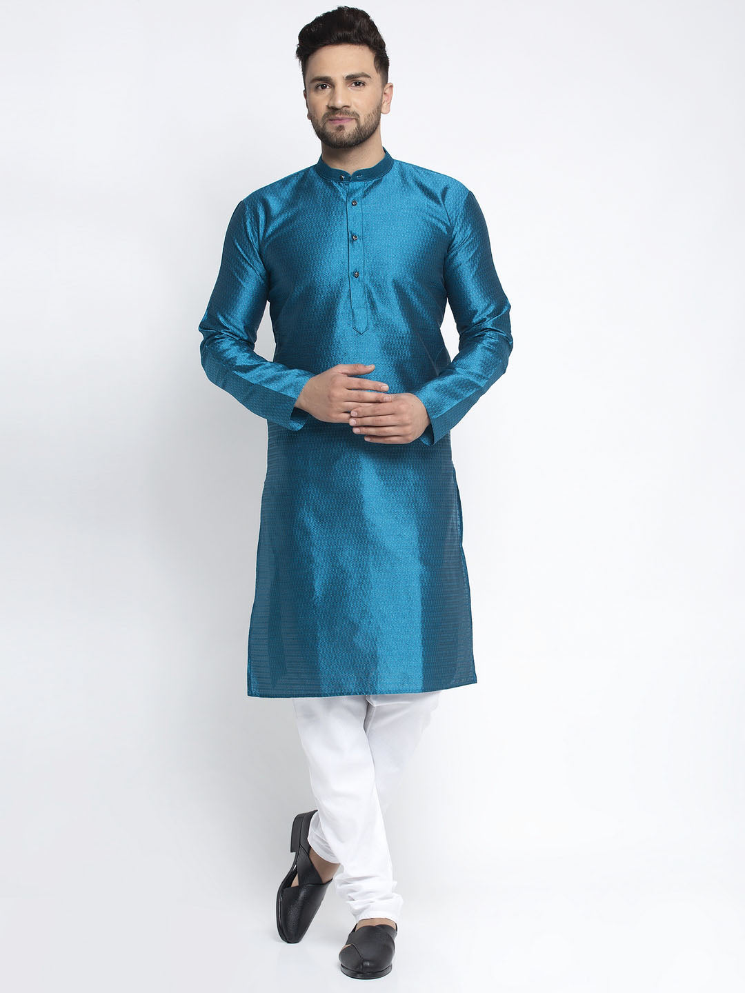 Jompers Men's Peacock Woven Kurta Only