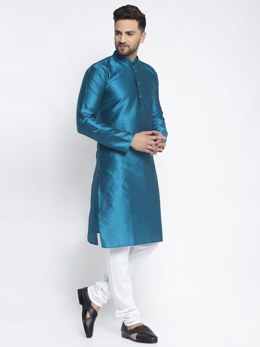 Jompers Men's Peacock Woven Kurta Only
