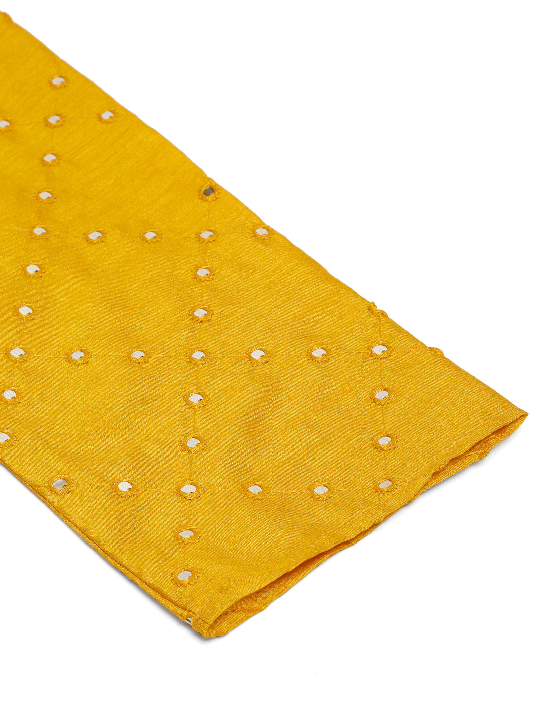 Jompers Men's Dupion Silk Embroidered Kurta Pyjama Set - Mustard