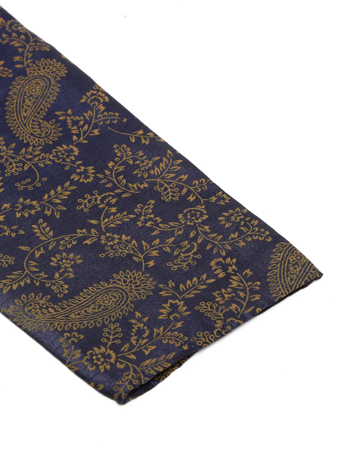 Jompers Men's Navy Blue Paisley Printed Kurta with Pyjama
