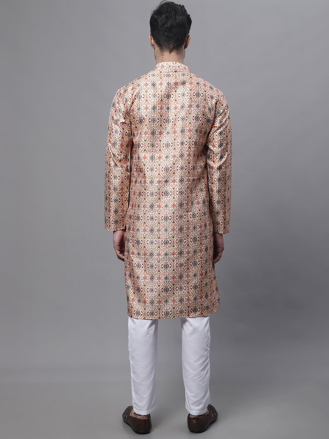 Jompers Men's Peach Digital Printed Kurta Pyjama Set