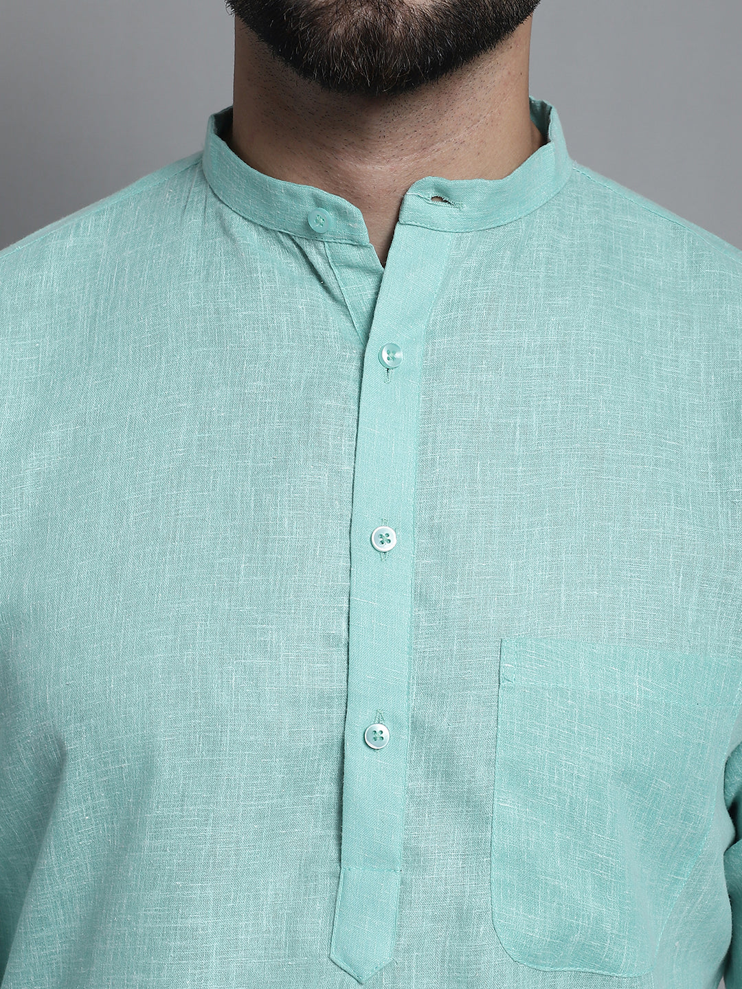 Jompers Men's Solid Pure Cotton Kurta With Pyjamas - Green