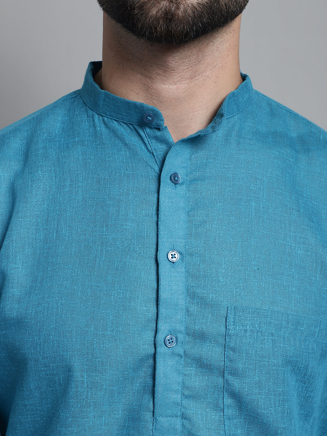 Jompers Men's Solid Pure Cotton Kurta With Pyjamas - Peacock