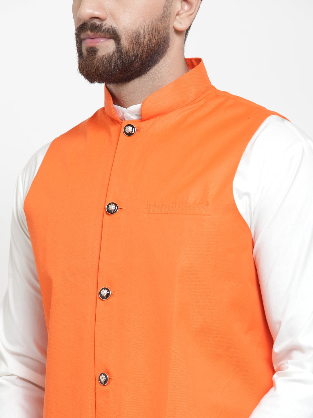 Jompers Men Solid Kurta Pajama with Solid Waistcoat