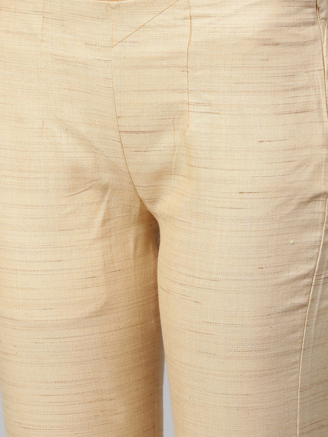 Jompers Women Beige Solid Kurta with Trousers & Dupatta