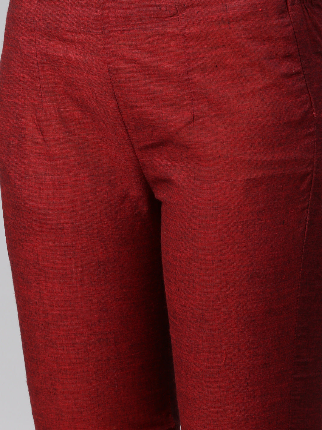 Jompers Women Maroon Yoke Design Kurta with Trousers