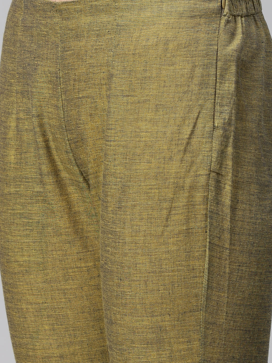 Jompers Women Mustard Yoke Design Kurta with Trousers