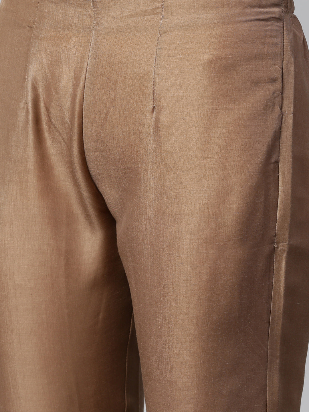 Jompers Women Brown Embroidered Solid Kurta with Trousers