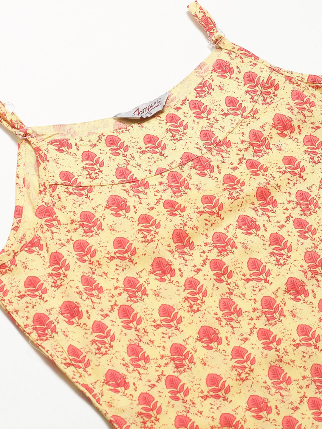 Jompers Women Yellow Printed Straight Kurta