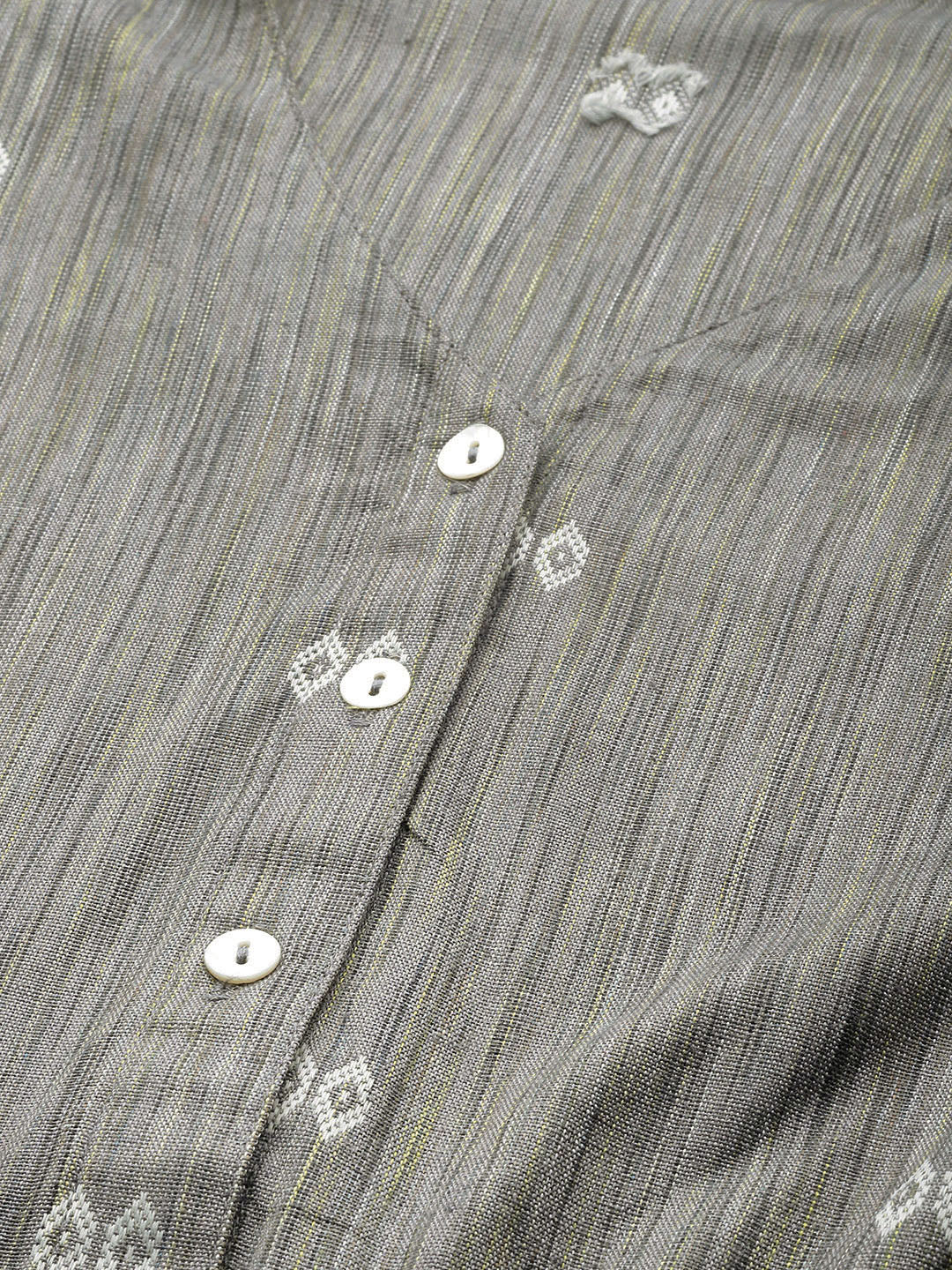 Jompers Women Grey Woven Design Flaired Kurta