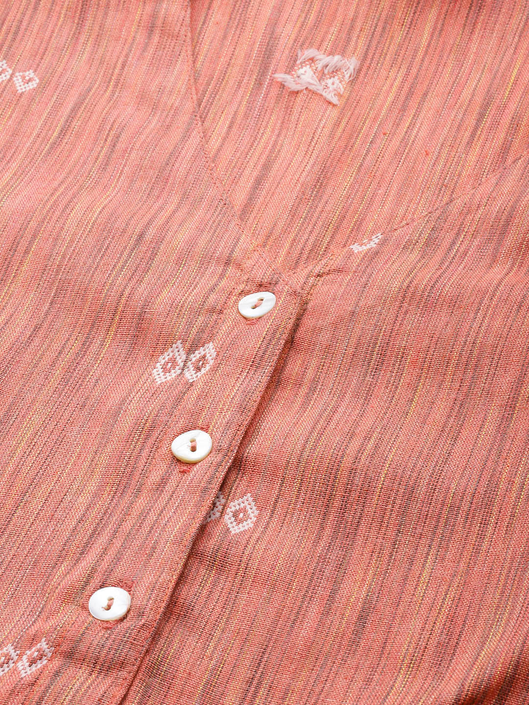 Jompers Women Orange Woven Design Flaired Kurta