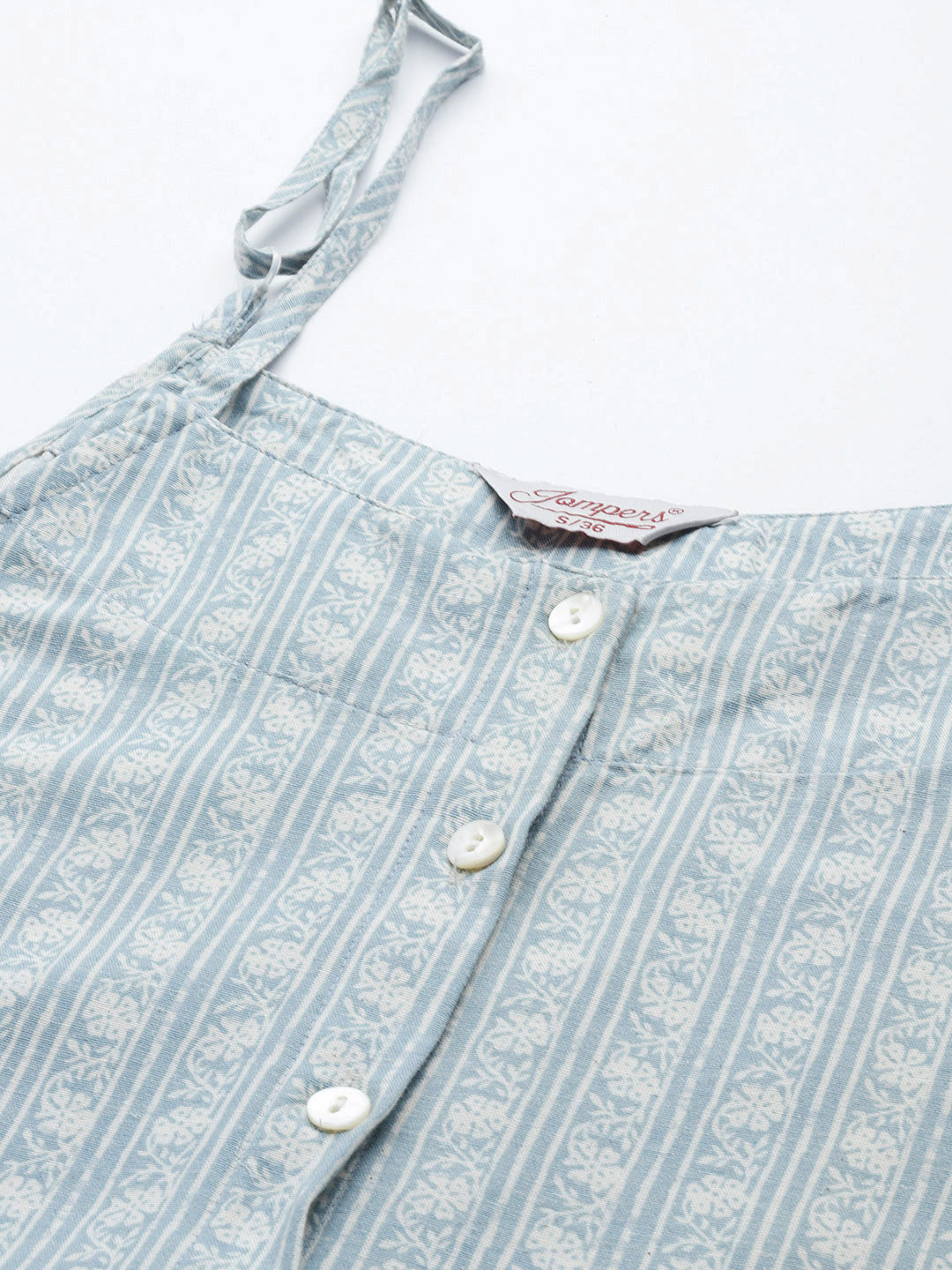 Jompers Women's Floral Printed Blue Kurta - Blue 