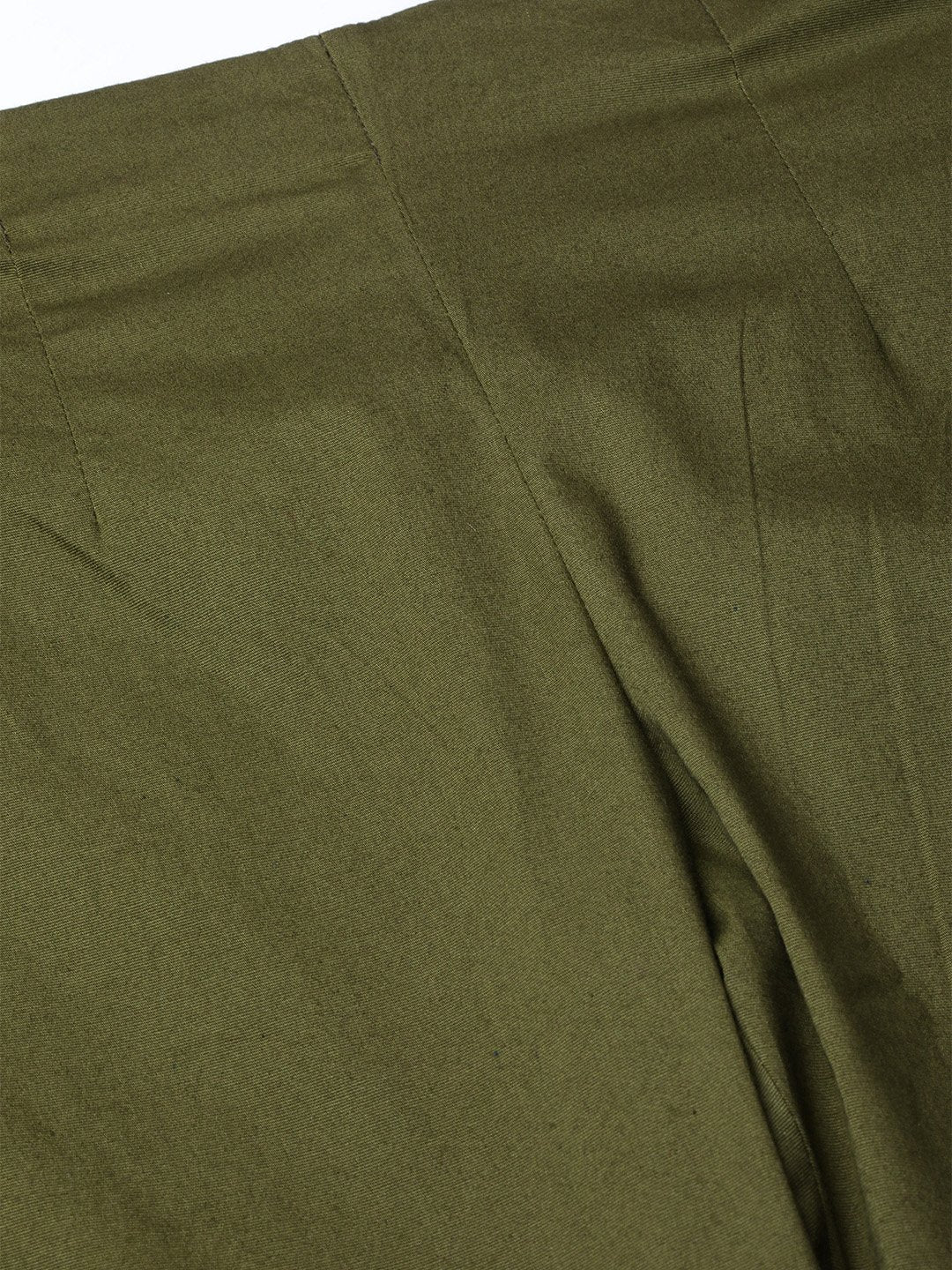Jompers Women Olive Green Smart Slim Fit Solid Regular Trousers 