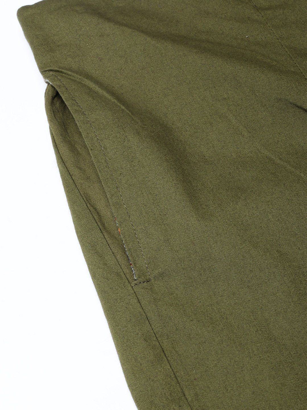 Jompers Women Olive Green Smart Slim Fit Solid Regular Trousers 
