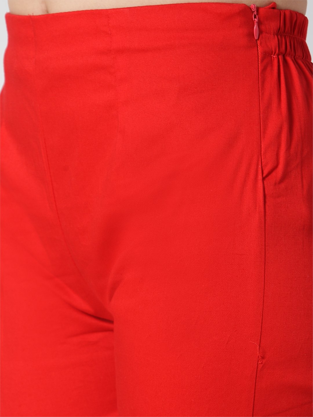 Jompers Women Red Smart Slim Fit Solid Regular Trousers