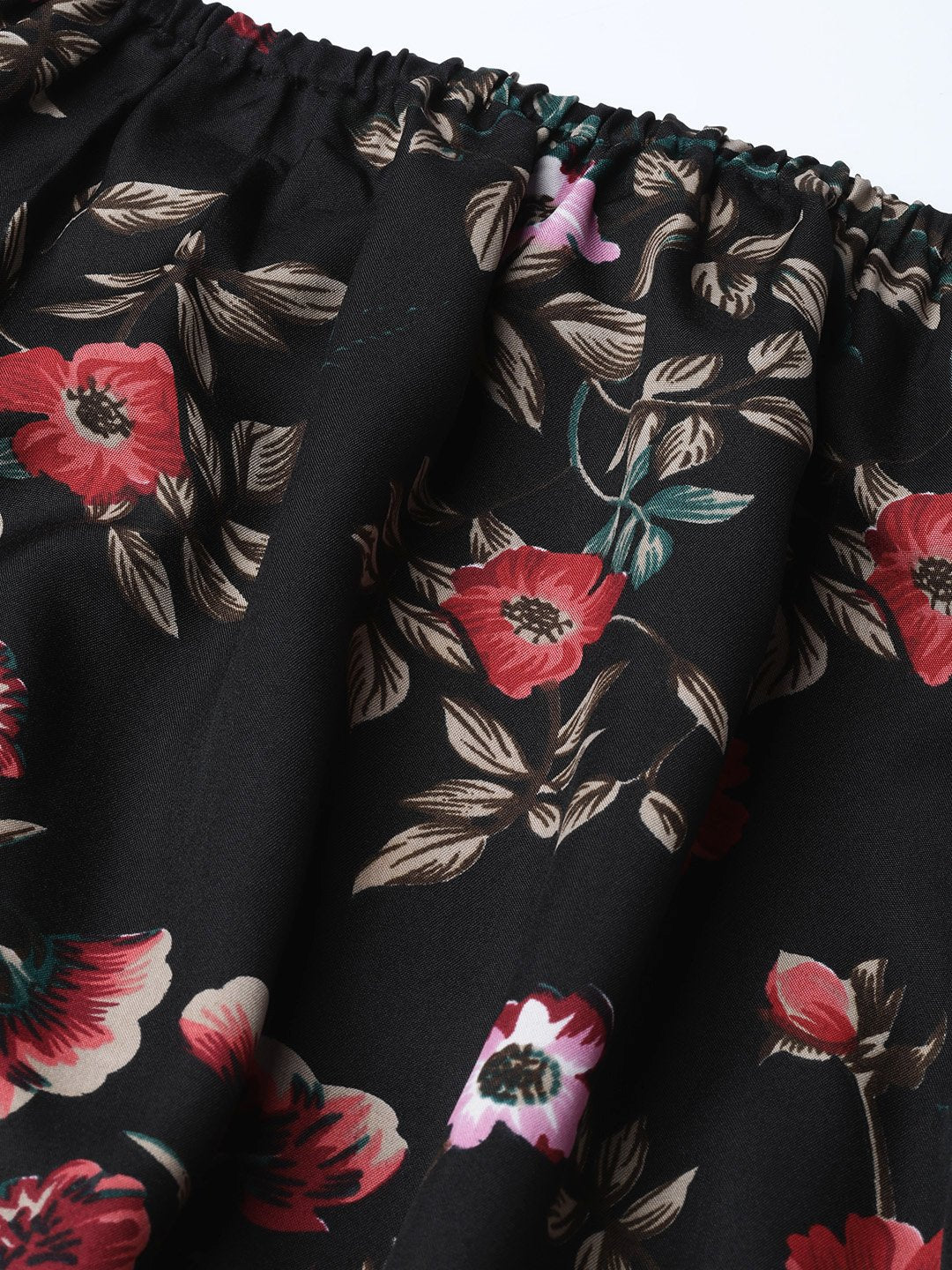 Jompers Women Black Printed Bardot Top 