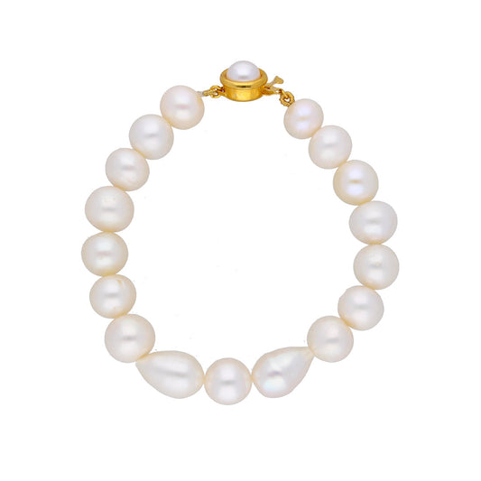 J Pearls Single Line White Pearl Bracelet - Real Pearl Jewelry - J Pearls